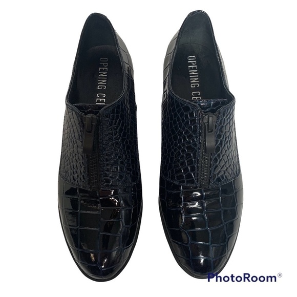 Opening Ceremony Crocodile Embossed Leather Platform Loafers - Picture 5 of 16